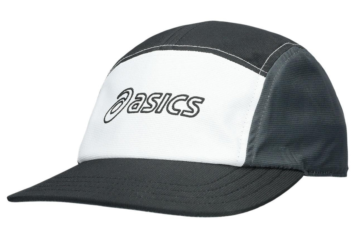 ASICS 5 PANEL CAP PERFORMANCE BLACK GRAPHITE GREY WHITE