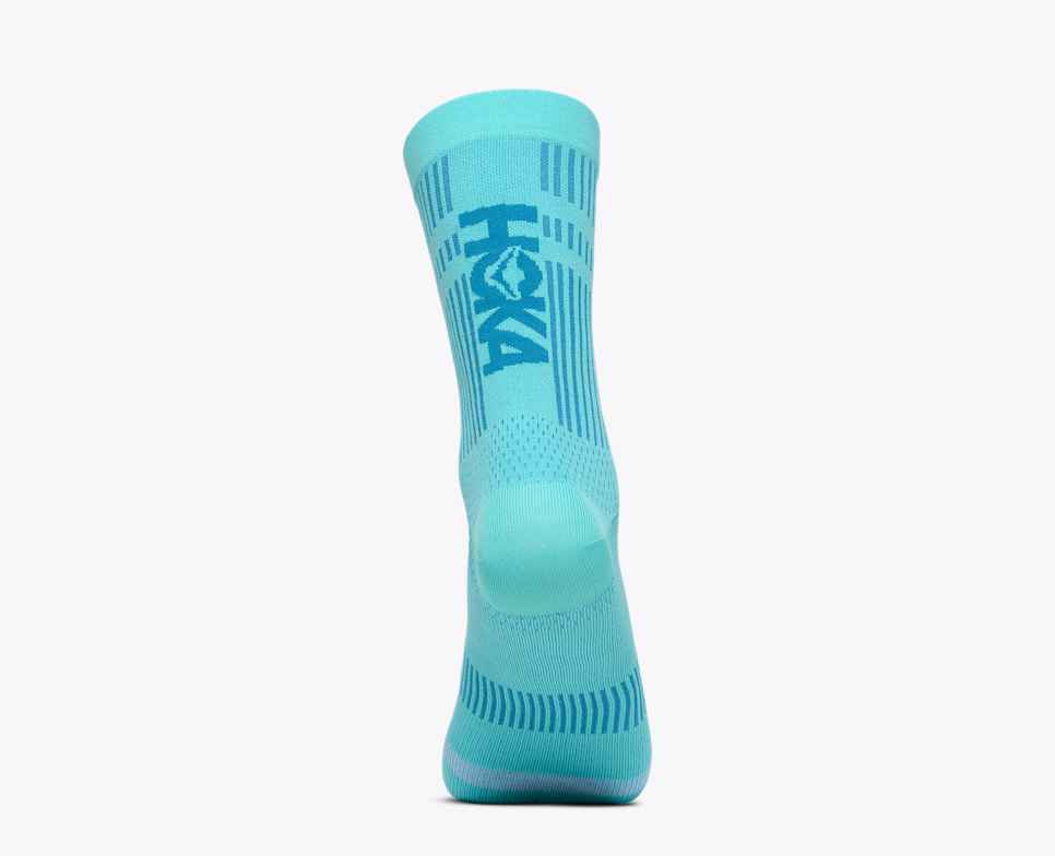 HOKA CALCETIN TRAIL RACE CREW SOCK CIELO