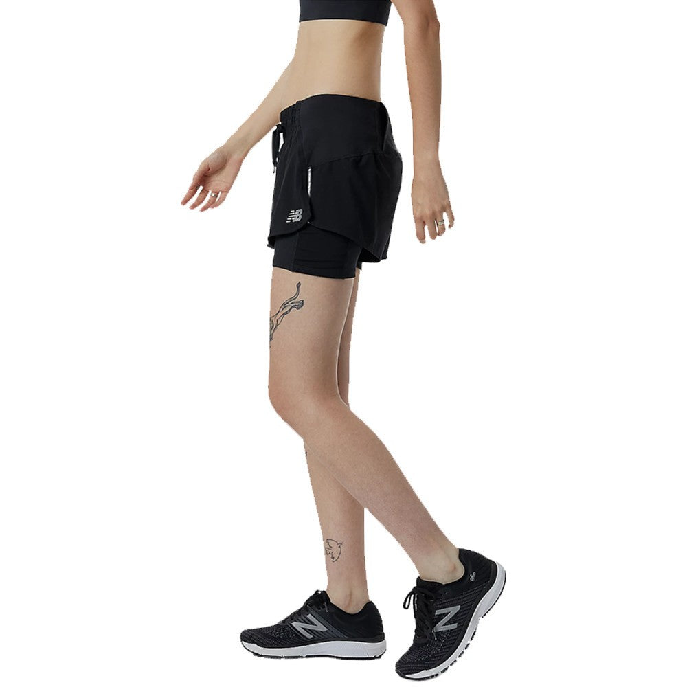 PANTALON NEW BALANCE IMPACT RUN 2 IN 1 MUJER NEGRO