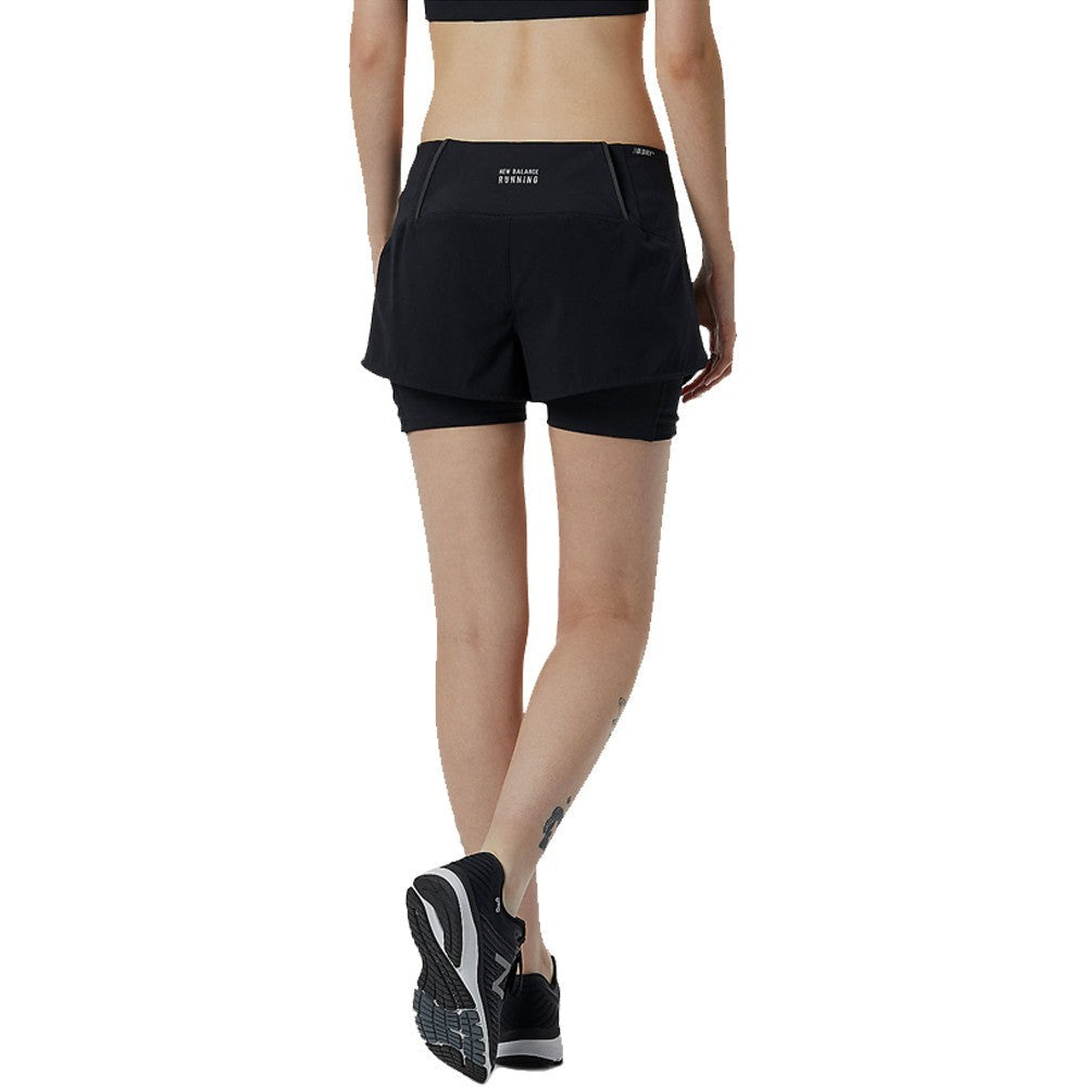 PANTALON NEW BALANCE IMPACT RUN 2 IN 1 MUJER NEGRO