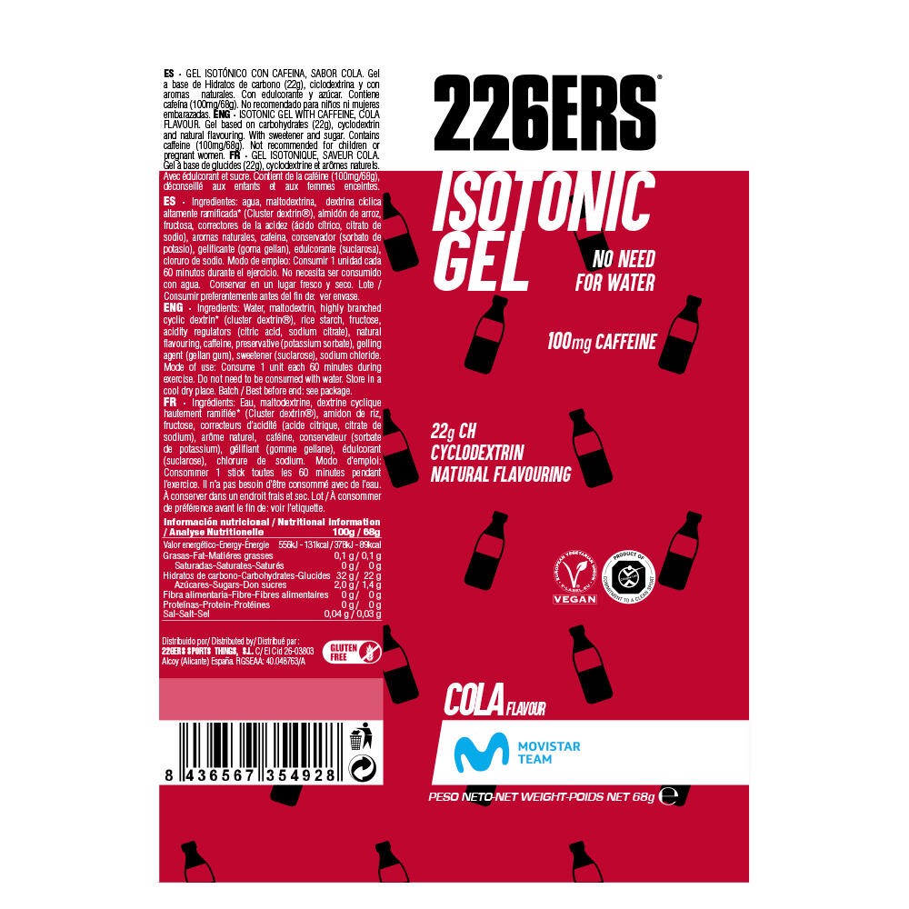 226ERS ISOTONIC GEL 68GR CAFEINA 100MG COLA