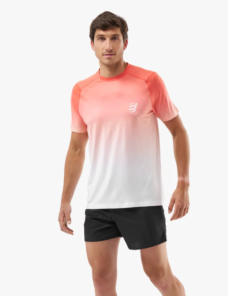 COMPRESSPORT PERFORMANCE TSHIRT FLUO RED HOMBRE