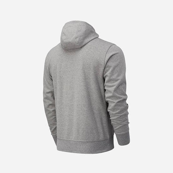 SUDADERA CON CAPUCHA NEW BALANCE ESSENTIAL STACKED FULL ZIP GRIS