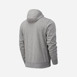 SUDADERA CON CAPUCHA NEW BALANCE ESSENTIAL STACKED FULL ZIP GRIS