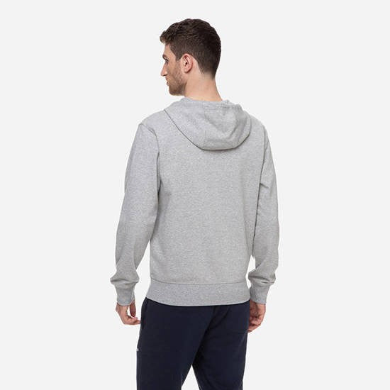 SUDADERA CON CAPUCHA NEW BALANCE ESSENTIAL STACKED FULL ZIP GRIS