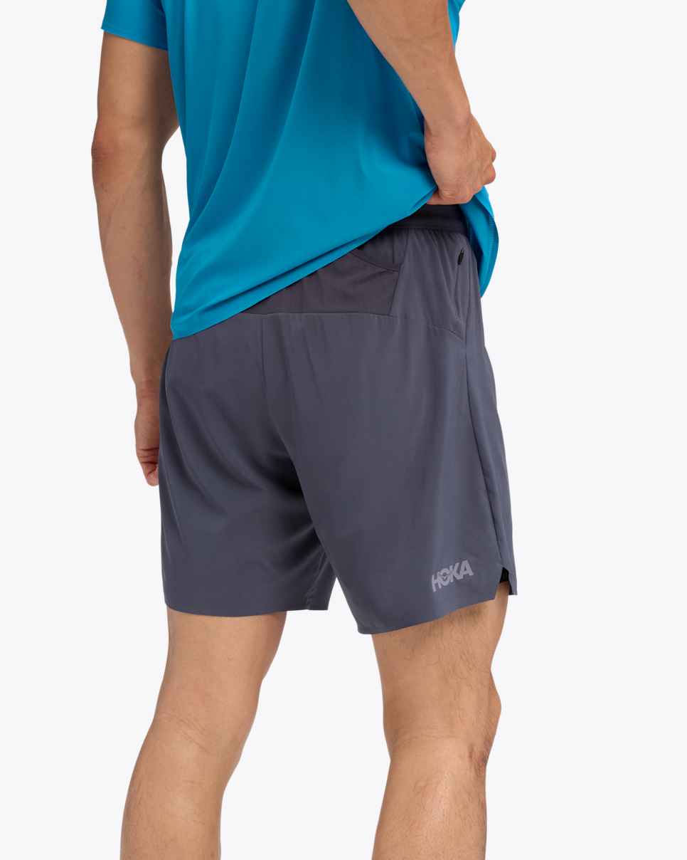 HOKA SHORT GLIDE 7¨2 IN 1 CHARCOAL GREY HOMBRE