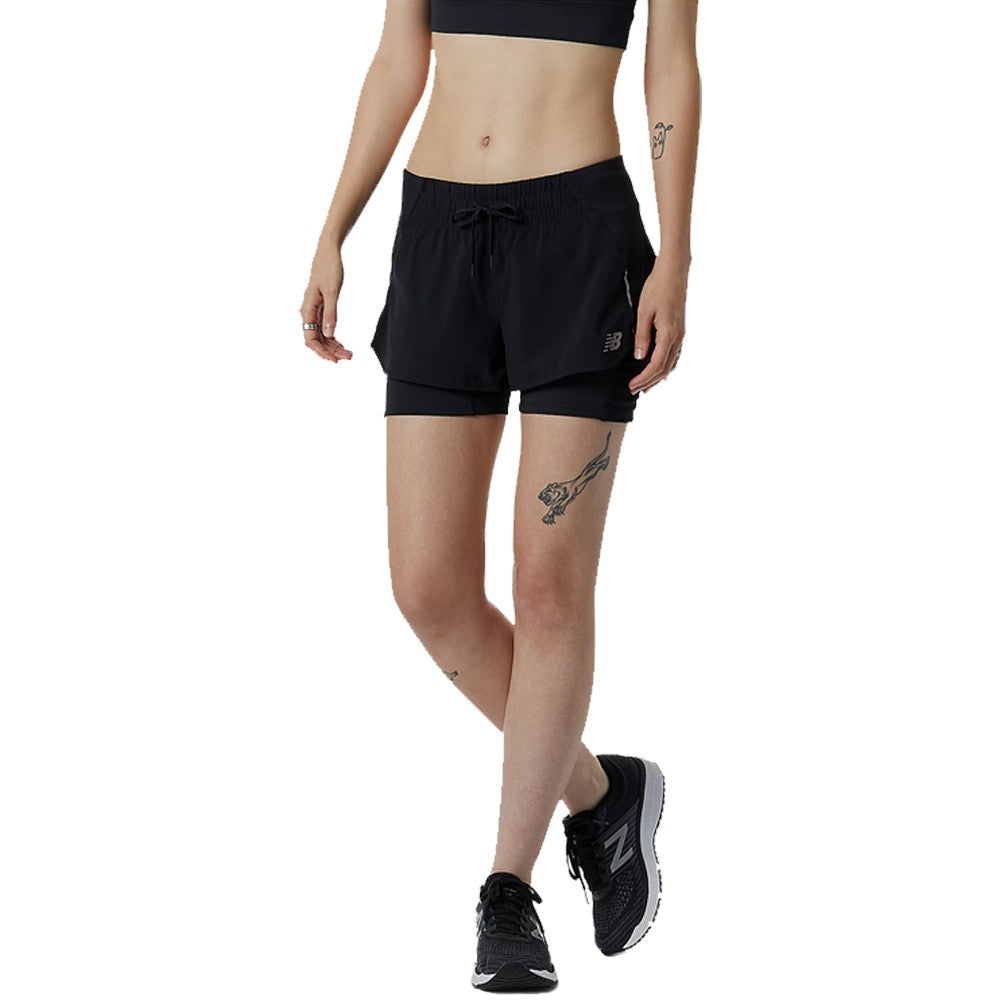 PANTALON NEW BALANCE IMPACT RUN 2 IN 1 MUJER NEGRO