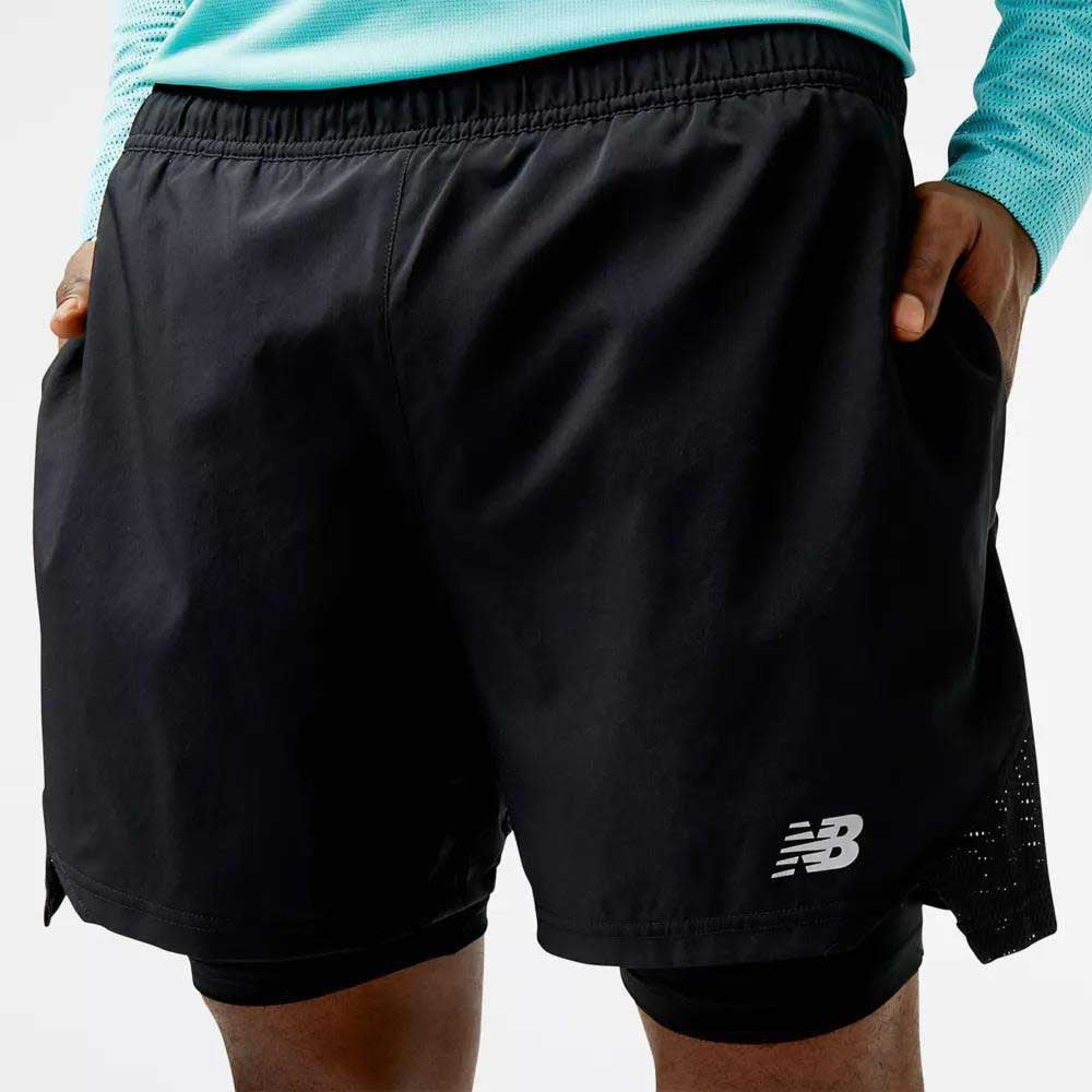 NEW BALANCE ACCELERATE PACER 2 IN 1 SHORT HOMBRE NEGRO