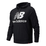 SUDADERA NEW BALANCE CON CAPUCHA ESSENTIALS STACKED NEGRO