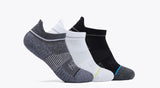 HOKA CALCETIN NO-SHOW RUN SOCK 3-PACK WHITE/BLACK/GRE