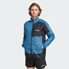 ADIDAS TERREX TRAIL WIND JACKET BLUE BLACK HOMBRE