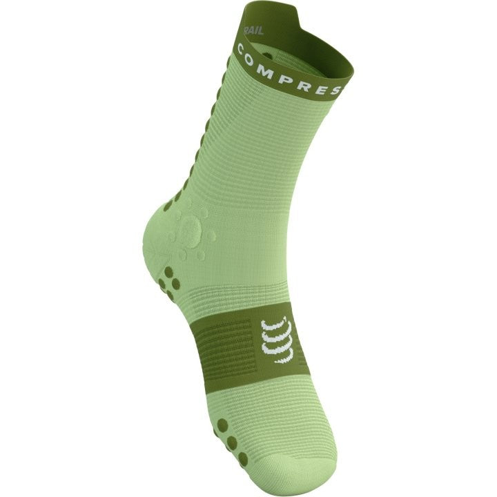 COMPRESSPORT PRO RACING SOCKS V4.0 TRAIL SHADOW LIME WOODBINE