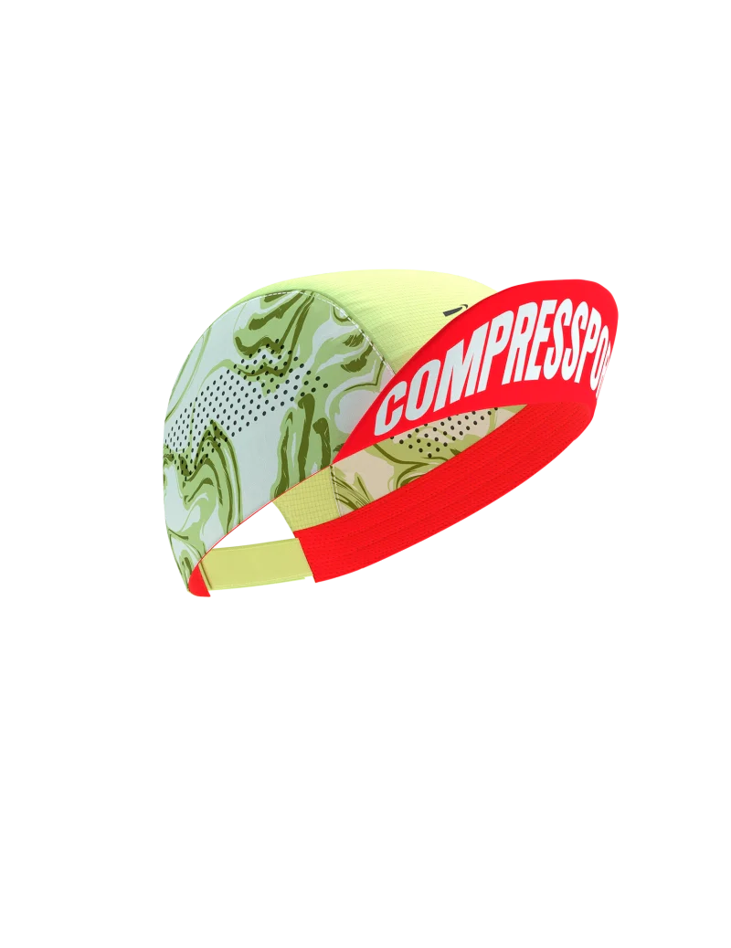 COMPRESSPORT PRO RACING VISOR CAP GREEN CAMO FLUO